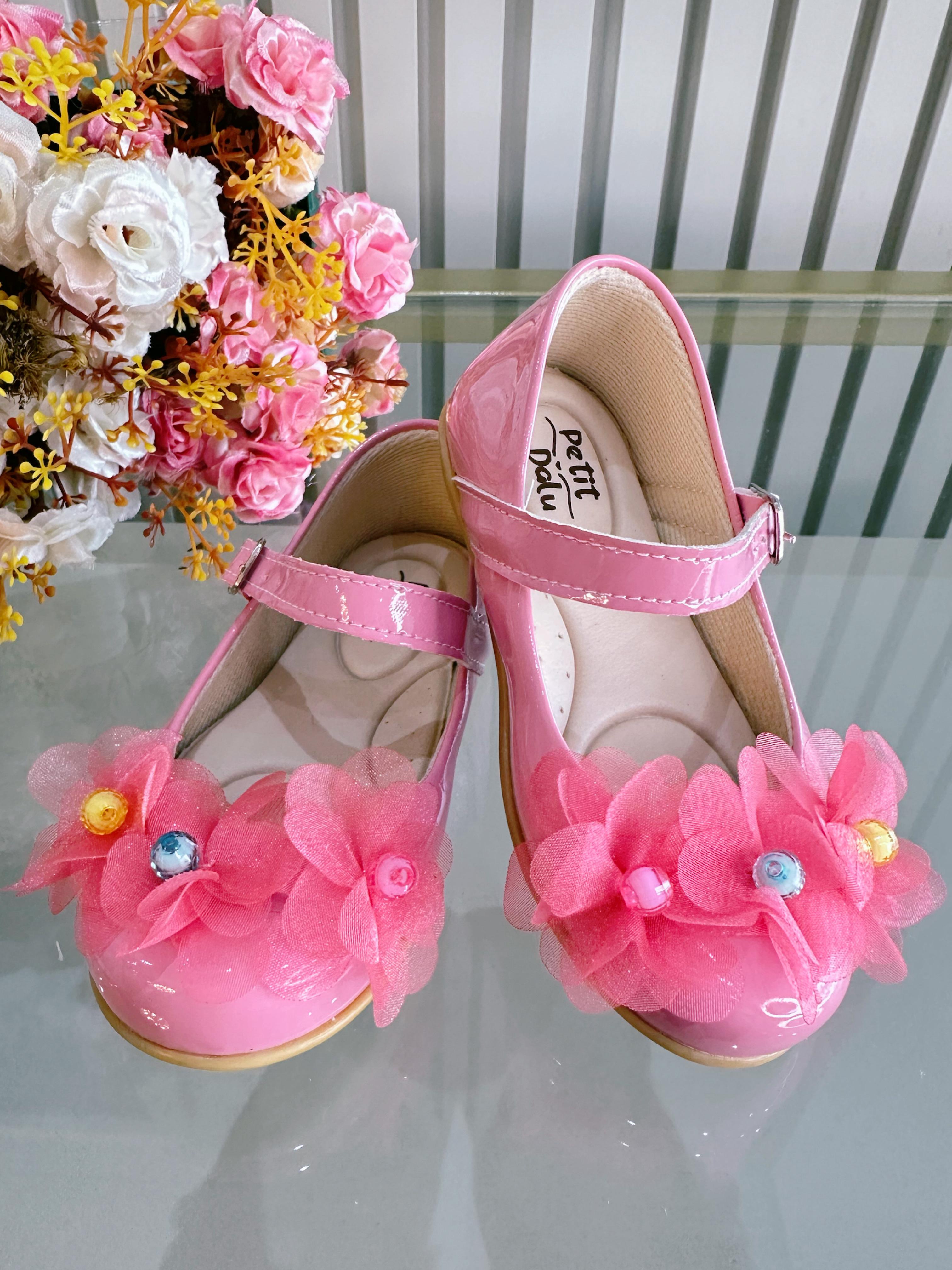 Sapatinho Infantil Rosa Chiclete Verniz Jardim Encantado Luxo