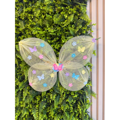 Asa Borboleta Amarelo Bebê Jardim Encantado Fada Super Luxo