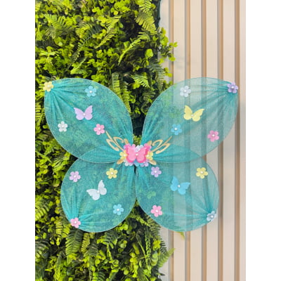Asa Borboleta Verde Jardim Encantado Fada Super Luxo