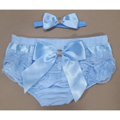Kit Calcinha Bunda Rica C/ Faixa e Lacinho Strass Várias Cores