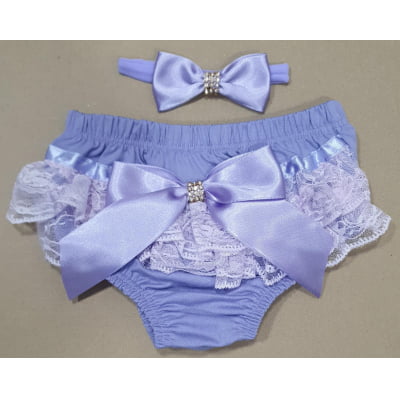 Kit Calcinha Bunda Rica C/ Faixa e Lacinho Strass Várias Cores