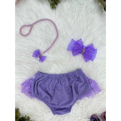 Kit Calcinha Bunda Rica Com Faixa e Prendedor Várias Cores