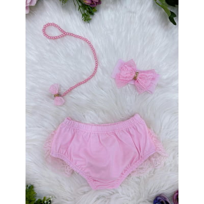 Kit Calcinha Bunda Rica Com Faixa e Prendedor Várias Cores