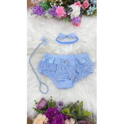 Kit Calcinha Bunda Rica Com Faixa e Prendedor Várias Cores