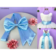 Faixa ajustável com Laço feitos de cetim várias cores para Vestidos