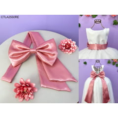 Faixa ajustável com Laço feitos de cetim várias cores para Vestidos