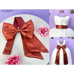 Faixa ajustável com Laço feitos de cetim várias cores para Vestidos