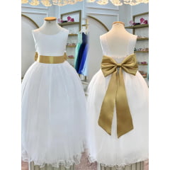 Faixa ajustável com Laço feitos de cetim várias cores para Vestidos