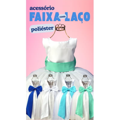 Faixa ajustável com Laço feitos de Poliéster para Vestidos várias cores 2 Faixa ajustável com Laço feitos de Poliéster para Vestidos várias cores 2