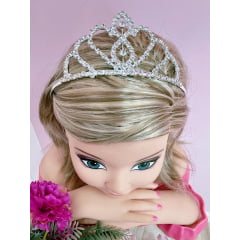 Coroa Infantil Realeza Corações Com Strass Super Luxo