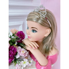 Coroa Infantil Realeza Corações Com Strass Super Luxo