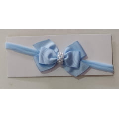 Faixinha de Cabelo Bebê Azul Bebê Com Pérolas Fofura