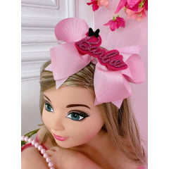 Kit Infantil Tiara e Bolsinha da Barbie Rosa