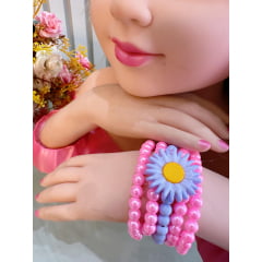 1 Kit Laço e Pulseira Infantil da Lilo Angel e Stitch