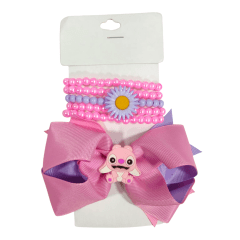 1 Kit Laço e Pulseira Infantil da Lilo Stitch e Angel Baby