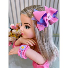 1 Kit Laço e Pulseira Infantil da Lilo Stitch e Angel Baby