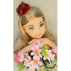 Flor Pompom Marsala Com Bico de Pato Luxo
