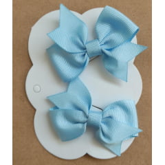 Kit de Dois Laço Baby Infantil Azul Bebê Nó Bico de Pato