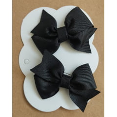 Kit de Dois Laço Baby Infantil Preto Nó Bico de Pato