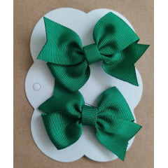 Kit de Dois Laço Baby Infantil Verde Nó Bico de Pato