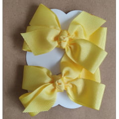 Kit de Dois Laços Infantil Amarelo Nó Bico de Pato