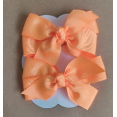 Kit de Dois Laços Infantil Laranja Neon Nó Bico de Pato