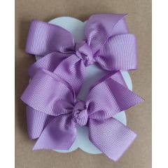 Kit de Dois Laços Infantil Lilás Nó Bico de Pato