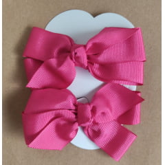 Kit de Dois Laços Infantil Pink Nó Bico de Pato