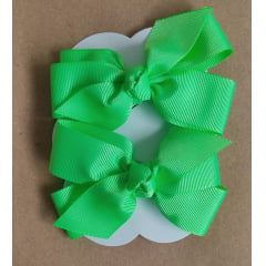 Kit de Dois Laços Infantil Verde Limão Nó Bico de Pato