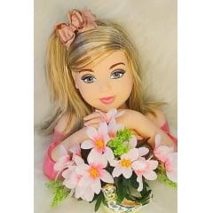 Laço Infantil Amora Rose Com Nó e Bico de Pato Pérolas