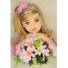 Laço Infantil Baby Rosa Chiclete Com Bico de Pato Pérolas
