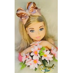 Laço Infantil Maxx Rose C/ Pérolas e Bico de Pato