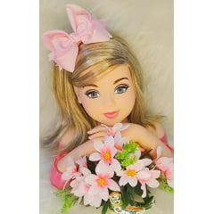 Laço Infantil Rosa Bebê Com Bico de Pato