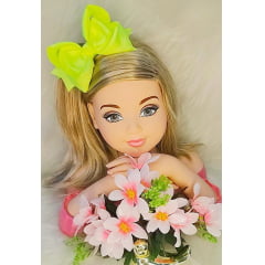 Laço Infantil Verde Neon Com Bico de Pato