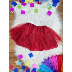 Saia de Tule Infantil Coloridos Com Glitter e Leds