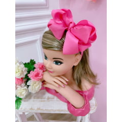 Tiara Infantil Rosa Chiclete Maxx Nó Luxo