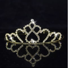 Coroa Infantil Princesa Coração Strass Super Luxo