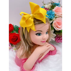 Tiara Infantil 2 em 1 (Tiara e Bico de Pato) Amarela