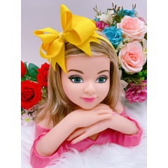 Tiara Infantil 2 em 1 (Tiara e Bico de Pato) Amarela