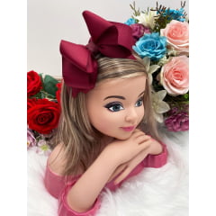 Tiara Infantil 2 em 1 (Tiara e Bico de Pato) Marsala