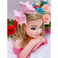 Tiara Infantil 2 em 1 (Tiara e Bico de Pato) Rosa Bebê
