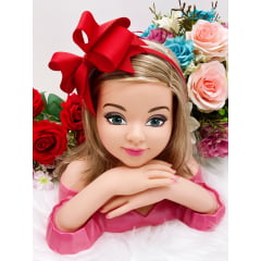 Tiara Infantil 2 em 1 (Tiara e Bico de Pato) Vermelho