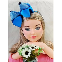 Tiara Infantil Azul Royal Maxxi Nó com Glitter