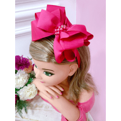 Tiara Infantil Pink Maxx Nó C/ Pérolas e Strass Luxo