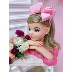Tiara Infantil Rosa Maxx Nó C/ Pérolas e Strass Luxo