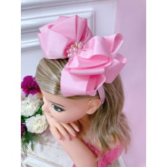 Tiara Infantil Rosa Maxx Nó C/ Pérolas e Strass Luxo