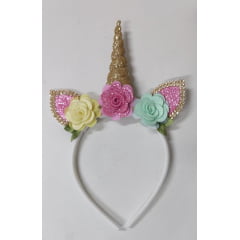 Tiara Infantil Unicórnio Colorida Luxo com Strass