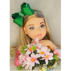 Tiara Infantil Verde Bandeira Maxx Nó Com Pérolas Luxo