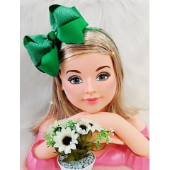 Tiara Infantil Verde Maxxi Nó com Glitter