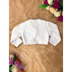 Bolero Infantil Branco Soft C/ Botão Luxo